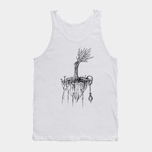 alone lonely tree man themed my hand drawing design Tank Top